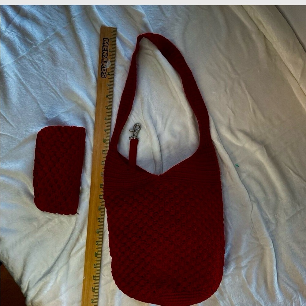 The Sak Red Hobo Bag with Matching Pouch